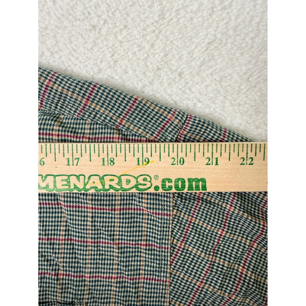 Orvis Men Button Down L/S Shirt Large Green Plaid Gingham Check Cotton VTG - Picture 9 of 9